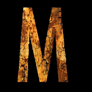 marron, illustration m lettre, lettre, inoxydable, Police de caractère, module, m, personne, fermer, couleur noire, fond noir, à l'intérieur, journée, jaune, arbre, prise de vue en studio, métal, la nature, texturé, plante, vieux, bois - matériau, tronc d'arbre, espace de copie, endommagé, cote à cote, protection, 1080P, CC0, domaine public, libre de droits