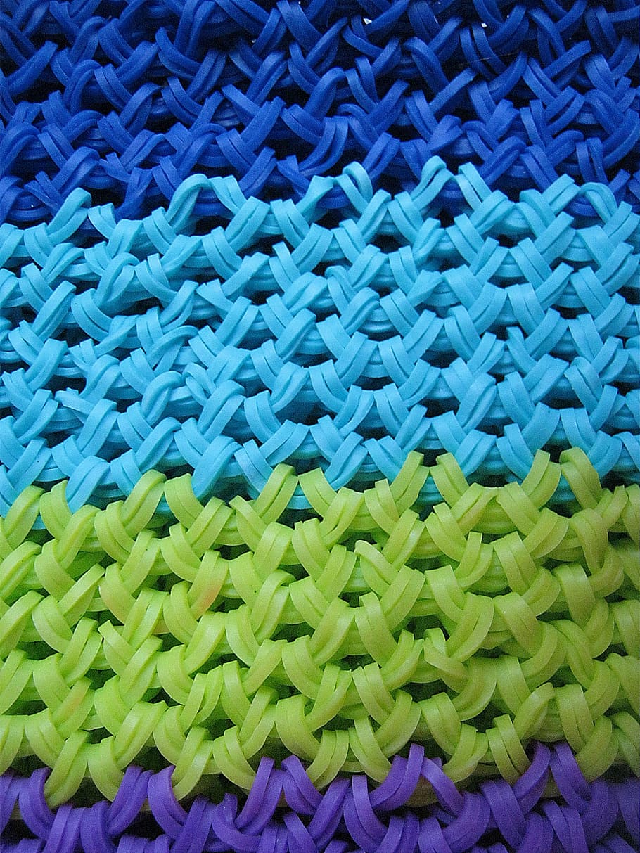 Probe, Farbe, Blau, Grün, Gummi, Hintergründe, Vollbild, Muster, grüne Farbe, keine Leute, Textil-, Nahansicht, Kunst und Handwerk, mehrfarbig, Wiederholung, texturiert, Kreativität, Tag, Design, Pflanze, gewebte, Kunst, drinnen, Fülle, türkisfarben, 2K
