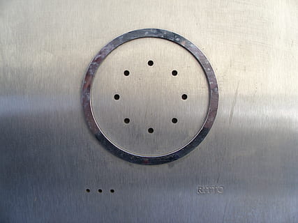 metal, intercom, sheet, district, bell, house plant, texture, input, door, gate, house entrance, building, circle, geometric shape, shape, close-up, hole, no people, indoors, wood - material, gray, design, button, steel, anthropomorphic, textured, table, backgrounds, alloy, aluminum, silver colored, 4K, CC0, public domain, royalty free