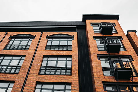 loft aparts, -, architecture, city, Loft, Architecture of the city, Lodz, Poland, bricks, old, buildings, town, windows, urban, factory, Revitalized, łódź, historic, industrial, window, building Exterior, built Structure, house, facade, architecture And Buildings, outdoors, urban Scene, europe, no People, low angle view, building, sky, residential district, day, glass - material, nature, in a row, clear sky, fire escape, side by side, reflection, pattern, apartment, 5K