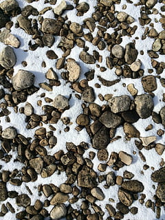 stone, nature, pattern, stone background, nature abstract, surface, texture, full frame, no people, large group of objects, high angle view, day, land, cold temperature, abundance, backgrounds, winter, snow, close-up, white color, outdoors, solid, beauty in nature, food, 2K, CC0, public domain, royalty free