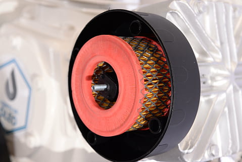 filter, compressed air, air compressor, compressor, oil-, close-up, no people, technology, red, focus on foreground, black color, indoors, machinery, transportation, wheel, single object, mode of transportation, circle, vehicle part, industry, equipment, shape, geometric shape, tire, day, alloy, 5K, CC0, public domain, royalty free