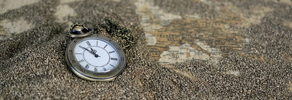 round silver-colored pocket, watch, brown, sands, pocket watch, time of, sand, map of the world, time, clock, clock face, pointer, nostalgia, antique, hours, minutes, timepiece, time indicating, close, retro look, watch necklace, the eleventh hour, black and white, header, banner, instrument of time, number, accuracy, indoors, no people, close-up, minute hand, single object, still life, communication, retro styled, pattern, high angle view, hour hand, wall clock, 4K