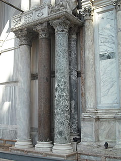 marbre, columnes, Venècia, columna arquitectònica, arquitectura, estructura construïda, història, el passat, edifici, cap gent, dia, exterior de l'edifici, vell, art i artesania, lloc de culte, destinacions de viatge, antic, religió, creença, espiritualitat, artesania, a l'aire lliure, columnata, civilització antiga, 2K, CC0, domini públic, lliure de regalies