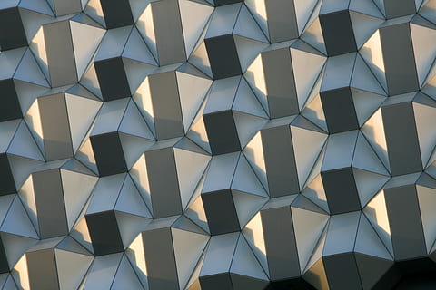 gray, white, pattern, texture, form, background, wallpaper, artistically, mosaic, graphic, geometry, triangle, ornament, square, geometric, art, backgrounds, full frame, design, no people, shape, built structure, geometric shape, architecture, indoors, abstract, repetition, art and craft, creativity, close-up, architectural feature, hexagon, triangle shape, decoration, ceiling, architecture and art, ornate, 4K, CC0, public domain, royalty free