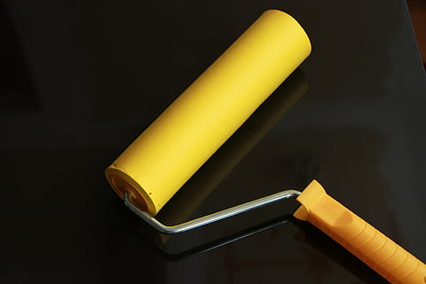 eva, roller, rubber, seam, wallpaper, yellow, tools, black background, indoors, studio shot, close-up, technology, communication, connection, no people, black color, gold colored, electricity, cable, two objects, internet, wireless technology, equipment, single object, fuel and power generation, industry, 4K, CC0, public domain, royalty free
