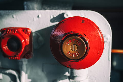 big, red, button, image, captured, old, warship, Close-up shot, big red button, was captured, Chatham Dockyard, Kent, England, various, industry, metal, steel, equipment, close-up, technology, safety, no people, drop, outdoors, day, focus on foreground, accidents and disasters, communication, fire hydrant, text, transportation, protection, motor vehicle, car, shape, tail light, mode of transportation, 4K