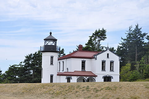 Washington, far, Whidbey, estructura construïda, arquitectura, exterior de l'edifici, cel, arbre, edifici, planta, naturalesa, núvol - cel, dia, religió, lloc de culte, creença, espiritualitat, cap gent, terra, torre, a l'aire lliure, 4K, CC0, domini públic, lliure de regalies