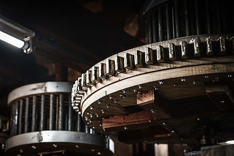 macro photography, machine, mill, industry, steam, milling, machining, tool, equipment, industrial, metal, factory, technology, engineering, workshop, steel, precision, processing, mechanical, machinery, heavy, process, manufacturing, indoors, no people, wood - material, architecture, built structure, business, focus on foreground, barrel, low angle view, brewery, drink, musical instrument, arts culture and entertainment, wine cellar, music, close-up, 5K, CC0, public domain, royalty free