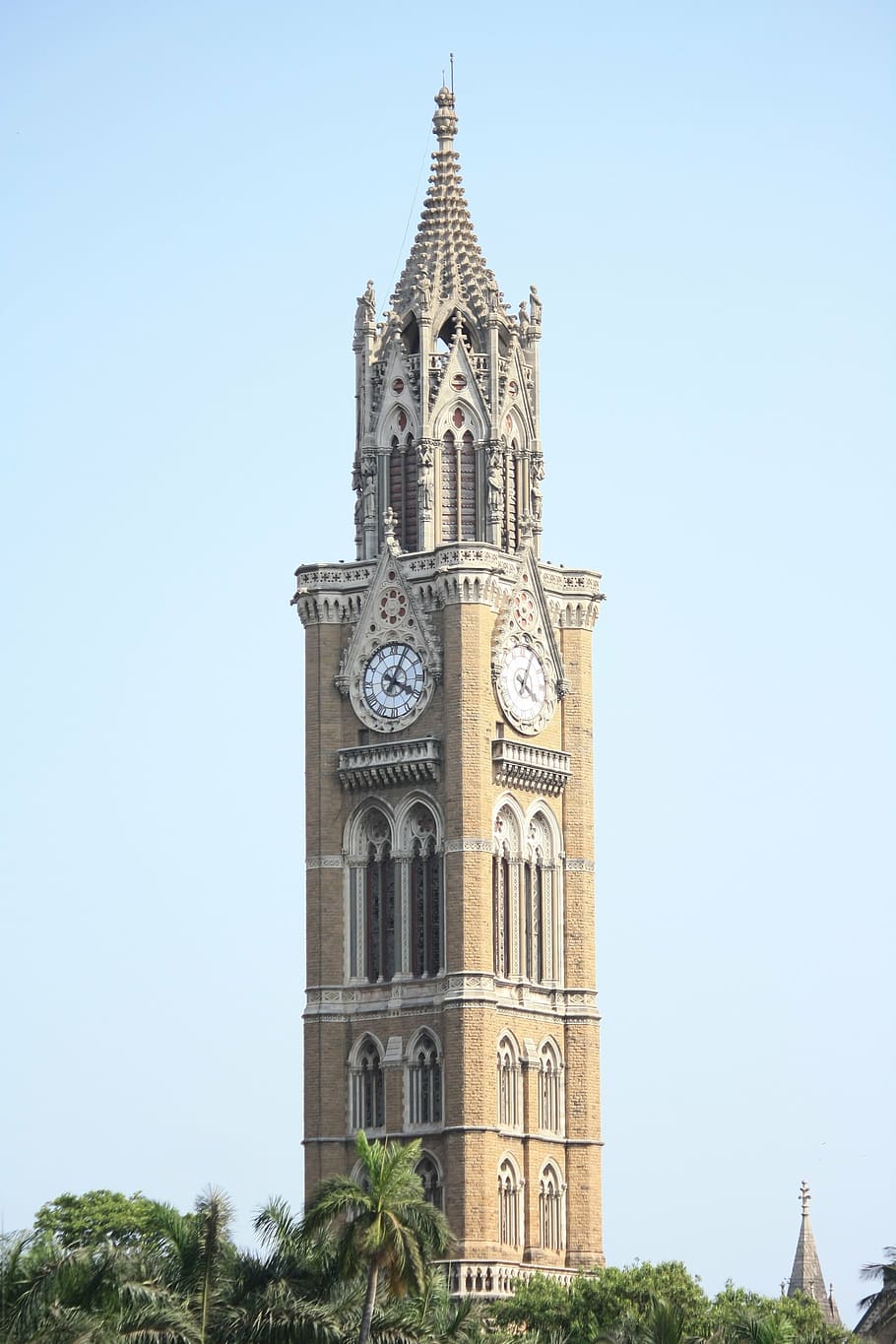 mumbai, hodiny, věž, architektura, město, památník, budova, Asie, Bombaj, koloniální, britský, viktoriánský, mezník, slavné místo, hodinová věž, nebe, stavba, exteriér budovy, čisté nebe, nízký úhel pohledu, Příroda, nikdo, strom, rostlina, den, kopie prostor, destinace, modrý, Dějiny, náboženství, minulost, gotický styl, 4K