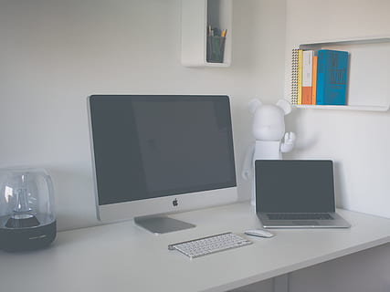 silver imac, apple, wireless, keyboard, macbook, pro, desk, computer, imac, computer desk, office, work, business, table, technology, notebook, communication, modern, screen, home office, network, creative, wireless technology, furniture, computer equipment, indoors, connection, no people, computer monitor, laptop, computer keyboard, desktop pc, 2K, CC0, public domain, royalty free