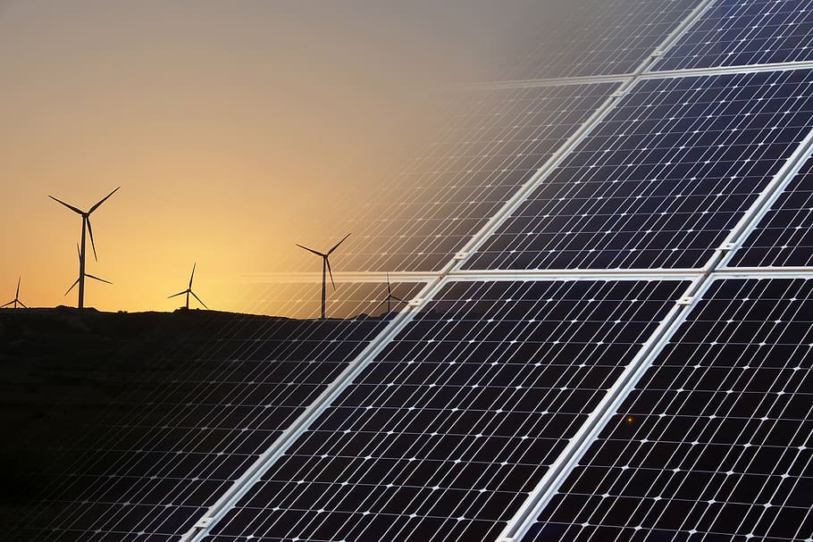 negre, gris, solar, panell, renovable, energia, medi ambient, vent, verd, poder, electricitat, ecologia, elèctric, sostenible, ambiental, generació, turbina, energia renovable, generador, netejar, eco, sol, generació de combustible i energia, panell solar, conservació del medi ambient, energia solar, energia alternativa, tecnologia, cel, naturalesa, aerogenerador, qüestions ambientals, recursos sostenibles, central solar, energia eòlica, Finances, posta de sol, Font d'alimentació, a l'aire lliure, clima, economia, 4K