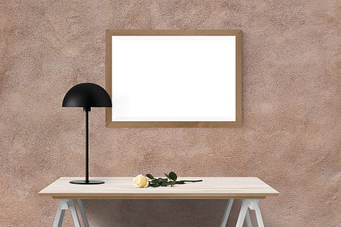noir, lampe de table, marron, en bois, affiche, mur, maquette, intérieur, Cadre, moquer, Galerie, Toile, réaliste, personne, à l'intérieur, table, espace de copie, blanc, construction de murs, couleur blanche, bois - matériau, intérieur de la maison, absence, vide, fleur, chambre domestique, décoration, matériel d'éclairage, meubles, vase, fraîcheur, lampe électrique, luxe, 4K, CC0, domaine public, libre de droits