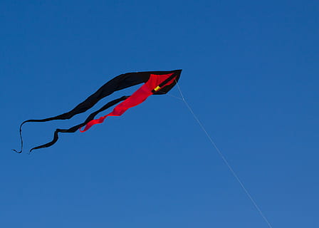 cel, dracs, vent, sol, blau, volar, drac que augmenta, drac de direcció, esport, Ventós, cometes de vol, colorit, augmenten els estels, platja, núvols, volant de cometes, cel clar, vista d’angle baix, volant, medi ambient, naturalesa, cometa - joguina, còpia espai, cap gent, dia, llibertat, multicolor, bandera, vermell, el patriotisme, moviment, a l'aire, emoció, 4K, CC0, domini públic, lliure de regalies