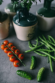 parslel, cucumbers, green, peas, greenery, green peas, vegetables, spices, food, vegetable, freshness, organic, wood - Material, green Color, vegetarian Food, healthy Eating, tomato, cooking, leaf, table, herb, ingredient, close-up, red, spice, rustic, rosemary, food and drink, indoors, chili pepper, pepper, wellbeing, no people, red chili pepper, plant, still life, selective focus, high angle view, 5K