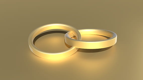 Hochzeitsring, Ring, Vor, Goldring, Gold, Symbol, Schmuck, golden, elegant, goldfarben, Reflexion, Hochzeit, beleuchtet, keine Leute, Studioaufnahme, zwei Objekte, Feier, Veranstaltung, Nahansicht, kopieren sie platz, gestalten, drinnen, farbiger Hintergrund, glänzend, silberfarben, 4K, CC0, gemeinfrei, lizenzfrei