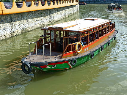 Foto, Grün, braun, Lastkahn, tagsüber, Wasserfahrzeug, Transport, Kulturen, Wasser, Asien, Reise, Kanal, berühmter Platz, Fluss, Tourismus, Reiseziele, Transportart, städtische Szene, Ufergegend, Transportmittel, Tag, Natur, Reflexion, draußen, die Architektur, High Angle View, festgemacht, gebaute Struktur, keine Leute, 1080P, CC0, gemeinfrei, lizenzfrei