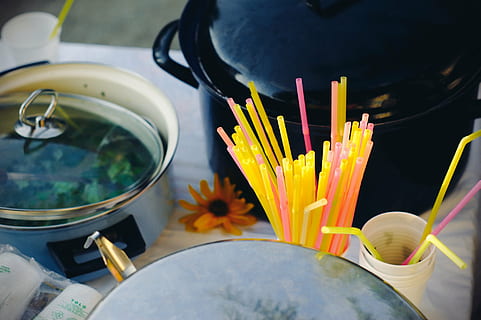 grigio, nero, pentole, verde, cucinando, pentola, impostato, bollitore, utensili da cucina, cibo, tavolo, cucina, prima colazione, pranzo, cena, cannuccia, tazza, fiore, petalo, spiritualità, religione, nessuno, avvicinamento, in casa, giorno, pianta fiorita, freschezza, concentrarsi sulle conoscenze acquisite, credenza, natura, luogo di culto, pianta, vulnerabilità, fragilità, incenso, ardente, testa di fiore, 1080P, CC0, dominio pubblico, privo di copyright