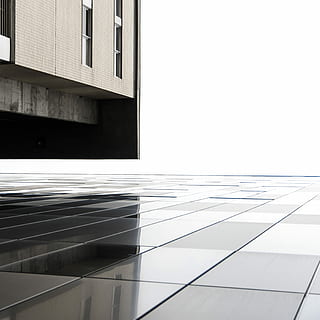 square geometry, brown, building, glass floor tiles, architecture, pattern, tile, reflection, stark, built structure, building exterior, no people, city, modern, day, wall - building feature, copy space, low angle view, office, window, glass - material, outdoors, office building exterior, nature, directly below, tiled floor, 2K, CC0, public domain, royalty free