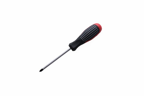 stainless, steel screwdriver, black, handle, screwdriver, crosshead screwdriver, tool, tools, black and red pen, black pen, studio shot, single object, white background, indoors, no people, close-up, cut out, copy space, simplicity, input device, microphone, still life, music, two objects, equipment, preparation, side view, arts culture and entertainment, 5K, CC0, public domain, royalty free
