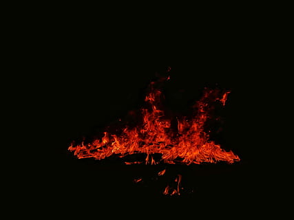Foto, bål, nattetid, tæt på, flamme, ild, brænding, mørk, nat, brand - naturligt fænomen, varme - temperatur, orange farve, natur, ingen mennesker, kopiere plads, bevægelse, glødende, sort baggrund, udendørs, lejrbål, log, Camping, begivenhed, 4K, CC0, offentligt domæne, royaltyfrie