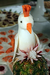 påfugl, buffet, kold buffet, repræsentation, Kunst og håndværk, ingen mennesker, tæt på, kreativitet, fokus på forgrunden, menneskelig repræsentation, fest, ferie, håndværk, indendørs, dekoration, natur, hvid farve, ferie - begivenhed, figur, snemand, mad, 5K, CC0, offentligt domæne, royaltyfrie
