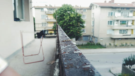 focus photo, black, metal bars, focus, photo, black metal, bars, architecture, building exterior, built structure, day, window, no people, city, building, outdoors, residential district, nature, tree, street, plant, focus on foreground, close-up, selective focus, transportation, house, construction industry, 2K, CC0, public domain, royalty free