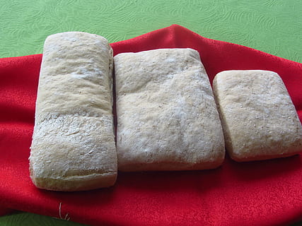 bread, water bread, integral bread, red, indoors, food and drink, food, no people, still life, close-up, freshness, ready-to-eat, stuffed, simplicity, baked, group of objects, unhealthy eating, high angle view, slice, emotion, table, snack, 4K, CC0, public domain, royalty free