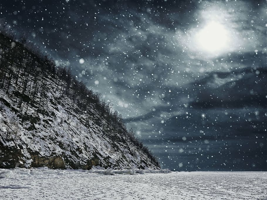 fotografia de timelapse, caient, neu, vent de neu, hivern, fred, vent, escates, nevades, tempestes de neu, rierol de neu, somni d'hivern, nevat, flocs de neu, gelada, endavant, paisatge de neu, gelades, camp de neu, baikalsee, Rússia, gelat, màgia d'hivern, humor d'hivern, país de les meravelles, a l'aire lliure, cap gent, naturalesa, temperatura de fred, gel, nevar, mar, escenics, cel, bellesa a la natura, escenics - natura, estrella - espai, nit, astronomia, tranquil·litat, medi ambient, escena tranquil·la, estrella, paisatge, congelat, espai, camp estel·lar, muntanya nevada, espai i astronomia, 1080P