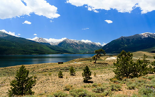 utsikt, fjellene, landskap, usa, naturlig, blå, fjellvann, bartre, fjell, naturskjønnhet - natur, himmel, skjønnhet i naturen, fjellkjede, vann, miljø, sky - himmel, innsjø, rolig scene, natur, snø, ro, anlegg, tre, dag, reisemål, ingen folk, snødekte fjell, utendørs, furutre, fjelltopp, nåletre, furuskog, 4K, CC0, offentlig domene, opphavsrett gratis