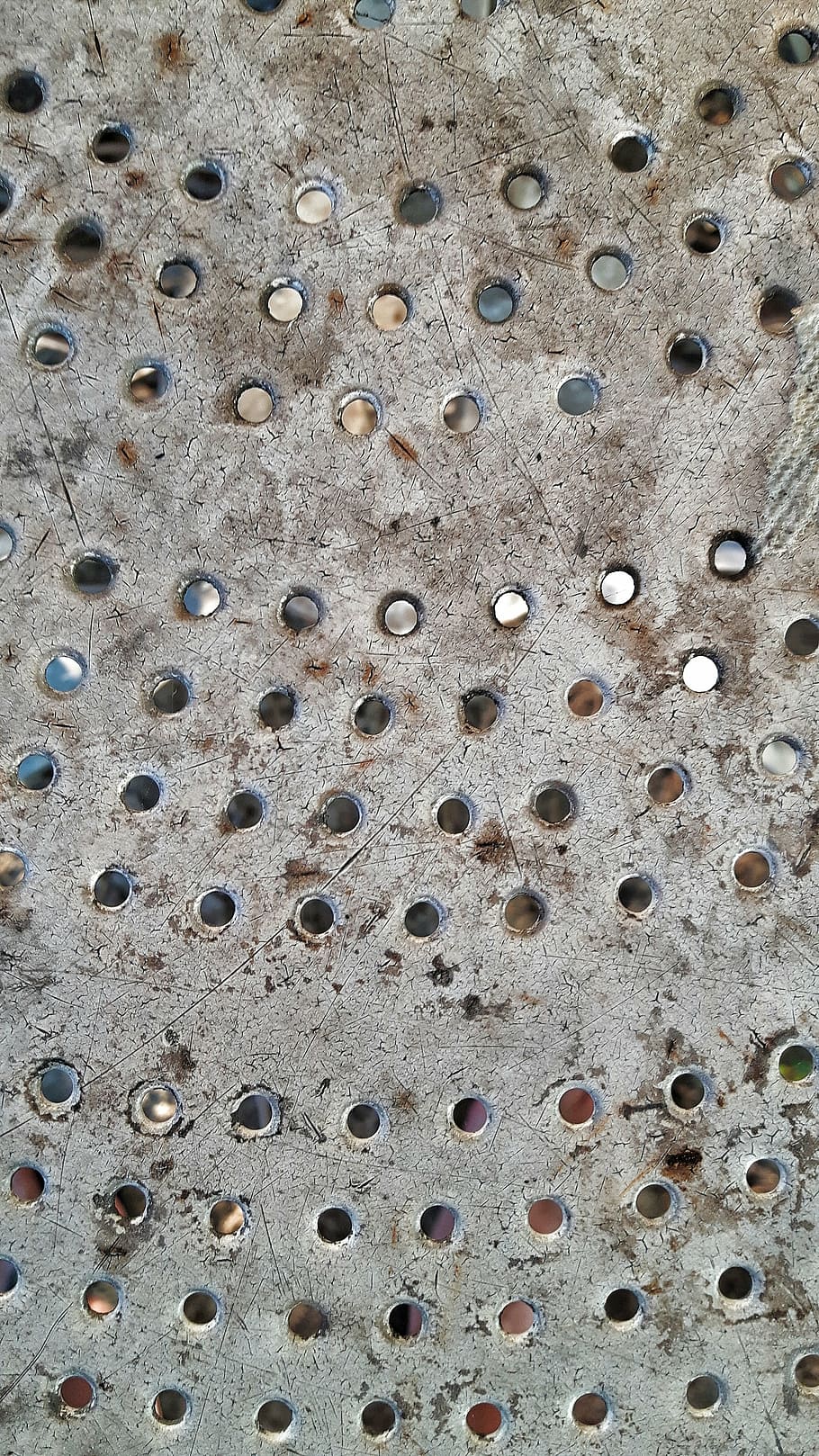 jern, struktur, maling, rammen, rust, mønster, baggrunde, fuld ramme, ingen mennesker, tæt på, tekstureret, dag, hul, geometrisk form, form, høj vinkel visning, cirkel, metal, design, udendørs, gade, gentagelse, natur, direkte over, sti, 4K