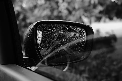 grayscale photo, unpaired, car side mirror, Side Mirror, Car, Window, rain, car, window, mirror, transportation, vehicle, auto, automobile, glass, road, drive, driving, travel, traffic, highway, street, city, tree, black, black car, forest, plant, trees, outdoor, park, city street, map, black and white, mode of transport, reflection, side-view mirror, motor vehicle, glass - material, mode of transportation, focus on foreground, land vehicle, close-up, no people, wet, water, nature, vehicle interior, day, transparent, drop, car interior, outdoors, vehicle mirror, raindrop, rainy season, personal accessory, 2K, CC0, public domain, royalty free