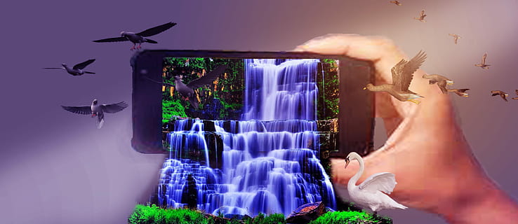 Manipulation, 3d wirkung, bewirken, Design, Photoshop, fliegend, Erwachsene, Mitte Erwachsener, Natur, Menschen, Panorama-, Tierwelt, draußen, in der Luft, Himmel, menschliches Körperteil, Wirbeltier, Frau, Frauen, digitaler Verbund, 5K, CC0, gemeinfrei, lizenzfrei