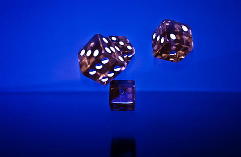turned-on dice ceiling lamps, cube, red, fall, random, lucky number, play, lucky dice, points, poker game, luck, instantaneous speed, cube table, casino, profit, game cube, eye numbers, blue, sea, animal themes, water, animal, colored background, no people, animal wildlife, animals in the wild, studio shot, nature, indoors, one animal, underwater, close-up, blue background, mid-air, invertebrate, butterfly - insect, marine, 2K, CC0, public domain, royalty free