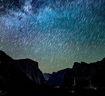 silhuet, bjerge, nattehimmel, stjerner, time-lapse fotografering, bjerg, nattetid, regn, Sky, sne, bygning, nat, himmel, Mælkevejen, sti, klippe, vandfald, stjerne, landskab, farve, astronomi, stjerne - rum, plads, scenics - natur, skønhed i naturen, galakse, ro, natur, bjergkæde, rolig scene, stjerne trail, lang eksponering, stjerne felt, idyllisk, ingen mennesker, udendørs, bjergtop, snedækket bjerg, 4K, CC0, offentligt domæne, royaltyfrie