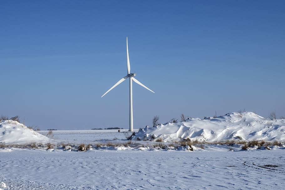mulino a vento, energia eolica, vento, la neve, prestazione, inverno, natura, nevoso, invernale, ambiente, conservazione dell'ambiente, energia rinnovabile, temperatura fredda, energia alternativa, combustibile e produzione di energia, turbina eolica, blu, turbina, problemi ambientali, potere in natura, bellezza nella natura, energia, cielo, ghiaccio, risorse sostenibili, nessuno, elettricità, all'aperto, Alimentazione elettrica, clima, 4K
