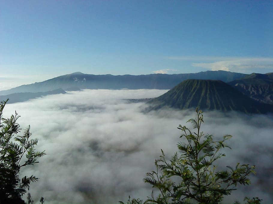 mount, shell, brom, mrak, sopka, hora, sopečné krajiny, Příroda, kouř - fyzikální struktura, venku, krása v přírodě, scenics - příroda, nebe, klidné scény, mimoměstské scény, geologie, klid, nikdo, přistát, strom, životní prostředí, idylický, destinace, fyzická geografie, sopečný kráter, moci, 1080P