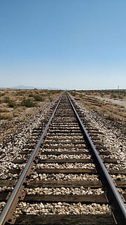 Arizona, rel kereta api, siang hari, melatih, jalur, nafsu berkelana, rel kereta, perjalanan, horison, jarak, langit biru, rel, taman nasional pohon joshua, gurun, debu, semak, kering, panas, musim panas, transportasi kereta api, langit, jalan lurus, arah, perspektif yang berkurang, langit cerah, angkutan, titik hilang, alam, tidak ada orang, menyalin ruang, logam, hari, scenics - alam, sinar matahari, kerikil, adegan non-urban, lingkungan Hidup, lurus, paralel, tingkat permukaan, panjang, 4K, CC0, domain publik, bebas royalti