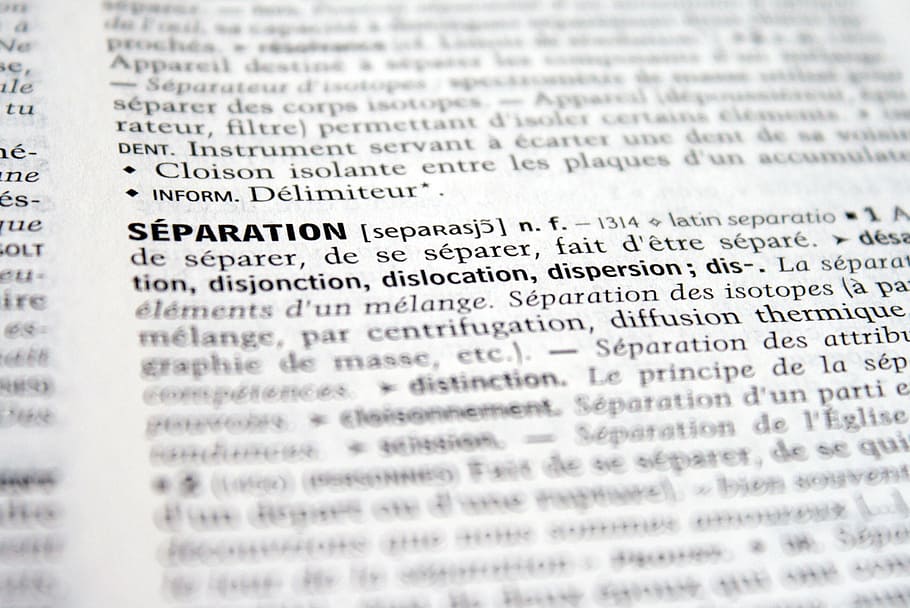 separació, trencar, desunió, diccionari, definició, text, enfocament selectiu, sola paraula, comunicació, cap gent, paper, primer pla, arranjament, primer pla extrem, fons, guió occidental, religió, llibre, creença, casament, mitjà d'informació, experiència, salut i medicina, 2K