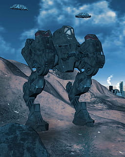 ufo, mech, ataque, frente, futurista, fundo, ficção científica, fantasia, guerra, céu, nuvem - céu, escultura, arte e Artesanato, representação, estátua, representação humana, criatividade, semelhança masculina, ninguém, dia, natureza, ao ar livre, construir, destinos de viagem, tranquilidade, história, o passado, cena tranquila, viagem, 2K, CC0, domínio público, royalty free