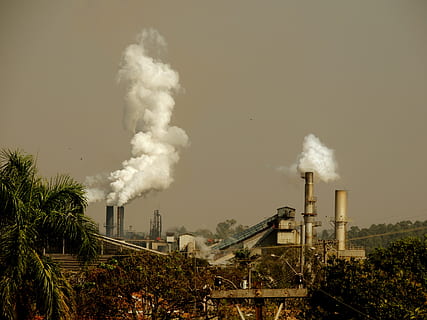 planta de cocos, lângă, clădire, poluare, industrie, mediu inconjurator, industrializare, fumul - structura fizică, fabrică, stack de fum, exteriorul clădirii, probleme de mediu, poluarea aerului, emițătoare, cer, construită, arhitectură, natură, ştiinţă, nici o persoana, chimic, chimie, cer senin, zi, fum, în aer liber, atmosferic, ecosistem, otrăvitor, 4K, CC0, domeniu public, fără drepturi de autor