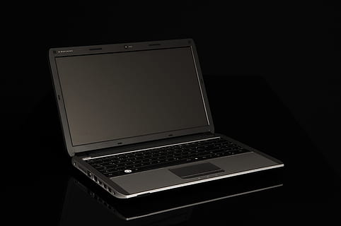 laptop, notebook, computer, connection, technology, communication, wireless technology, indoors, studio shot, no people, black background, single object, computer equipment, keyboard, computer monitor, computer keyboard, copy space, open, internet, dark, computer part, 4K, CC0, public domain, royalty free