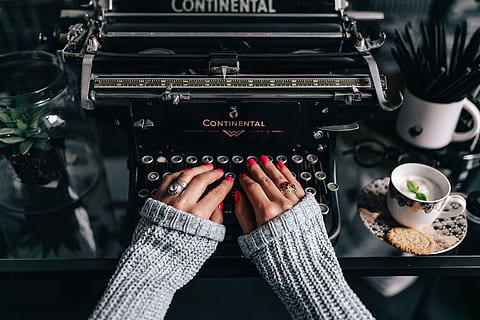 woman typing, old, typewriter, Woman, typing, female, vintage, office, desk, typewriting, retro, pink nails, nostalgia, type, writer, human Hand, people, technology, women, human body part, one person, adult, indoors, adults only, hand, nail polish, close-up, lifestyles, midsection, communication, personal perspective, sitting, real people, holding, fashion, body part, 4K