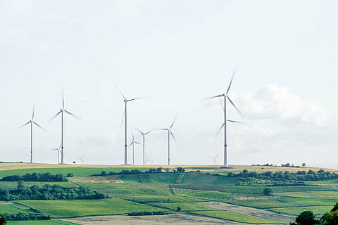 aerogeneradores encendidos, campo de hierba, foto, convertido, blanco, viento, turbinas, molino, estructura, campo, granja, arboles, tierras altas, verde, hierba, naturaleza, paisaje, planta, conservación del medio ambiente, turbina eólica, energía eólica, energía alternativa, generación de combustible y energía, energía renovable, electricidad, escena rural, nadie, elección, ambiente, turbina, cielo, tierra, agricultura, belleza en la naturaleza, tecnología, día, color verde, recursos sustentables, al aire libre, fuente de alimentación, poder en la naturaleza, 5K, CC0, dominio público, libre de derechos