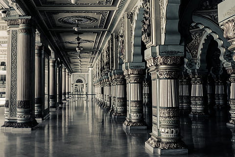 vacío, pasillo, hormigón, pilares, interior, columnas, arquitectura, clásico, sala, habitación, piso, espacio, construcción, edificio, perspectiva, techo, estructura, grande, histórico, cultura, patrimonio, estructura construida, columna arquitectonica, adentro, arcada, religión, lugar de adoración, en una fila, creencia, corredor, espiritualidad, arco, destinos de viaje, historia, día, nadie, el pasado, florido, columnata, 1080P, CC0, dominio público, libre de derechos