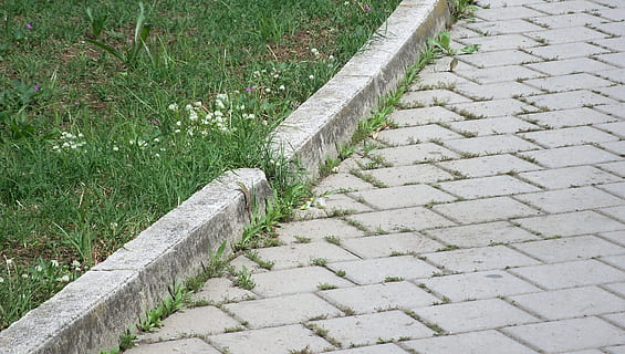 Stone, Patch, Pavement, Walk, grey, flooring, ground, pattern, no people, day, nature, outdoors, close-up, supermarket, footpath, plant, grass, architecture, high angle view, direction, green color, growth, the way forward, built structure, staircase, wall, stone material, in a row, steps and staircases, paving stone, garden path, concrete, 1080P, CC0, public domain, royalty free