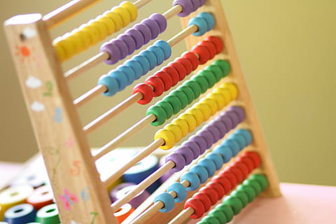 multicolored abacus, abacus, calculus, classroom, count, counter, kids, math, mathematic, multi colored, no people, close-up, indoors, day, in a row, education, order, studio shot, large group of objects, selective focus, mathematics, wood - material, colored background, toy, man made object, learning, choice, man made, 5K, CC0, public domain, royalty free