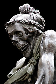 squelette, mort, bizarre, Cadre, cauchemar, mythique, visage, esprit, homme de coupe, mystique, sculpture, art et Artisanat, statue, représentation humaine, représentation, la créativité, ressemblance masculine, artisanat, personne, l'histoire, le passé, fermer, architecture, prise de vue en studio, faible angle de vue, ciel, en plein air, la nature, Destinations de voyage, fond noir, ange, 5K, CC0, domaine public, libre de droits