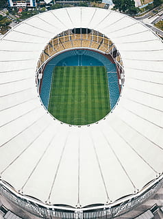aérien, la photographie, stade de football, terrain de football, jour, champ, foule, Piste, modèle, stade, structure construite, architecture, journée, sport, personne, extérieur du bâtiment, forme, couleur verte, Forme géométrique, cercle, faible angle de vue, en plein air, couleur blanche, conception, la nature, basket-ball - sport, lumière du soleil, 1080P, CC0, domaine public, libre de droits