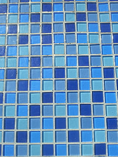 turquoise, tiles, blue, pattern, random, tiling, aqua, decorative, full frame, backgrounds, tile, built structure, no people, flooring, architecture, swimming pool, design, shape, pool, day, repetition, geometric shape, square shape, multi colored, wall - building feature, building exterior, tiled floor, 2K, CC0, public domain, royalty free